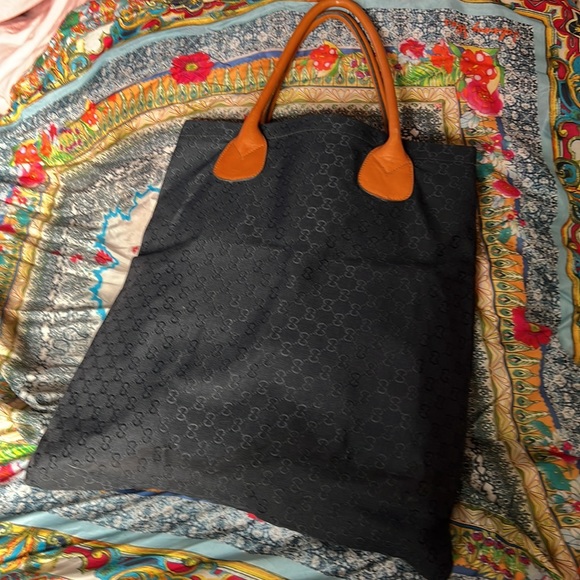 Gucci cloth shopper. Leather handles authentic - Picture 3 of 7